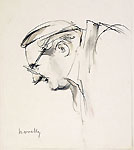 GIUSEPPE NOVELLO, Portrait of the Painter Enzo Morelli, pen and wash
